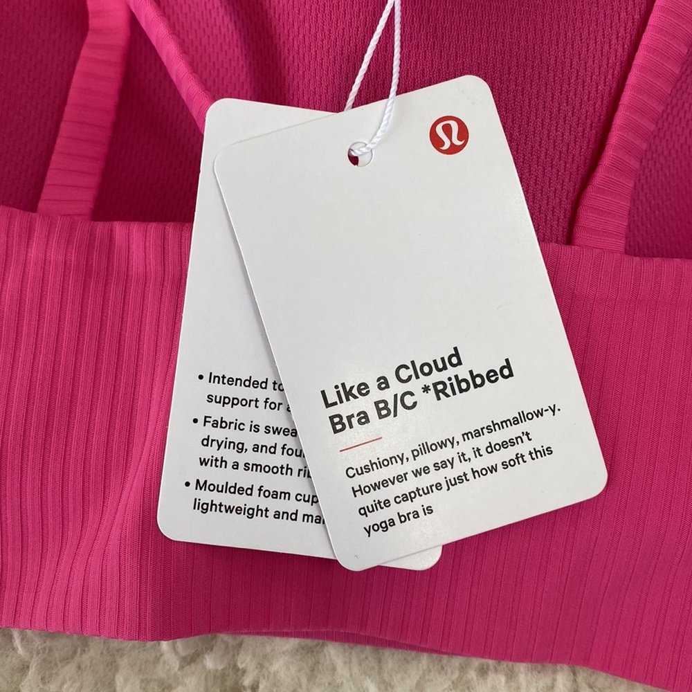 ❤️ Like a Cloud Bra Light Support, B/C Cup B Sonic Pink Size 8 NWT - Picture 3 of 5
